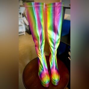 Rainbow Platform Boots